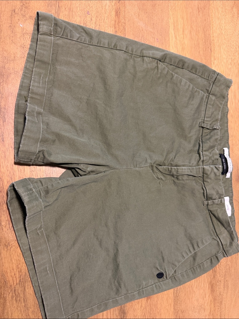 Scotch & Soda Olive Green Flat-Front Cotton Shorts
